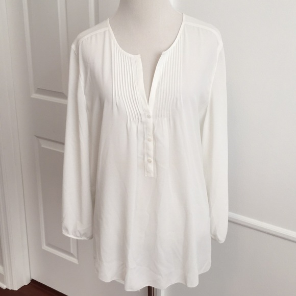 NYDJ Tops - NYDJ White Pintuck Blouse